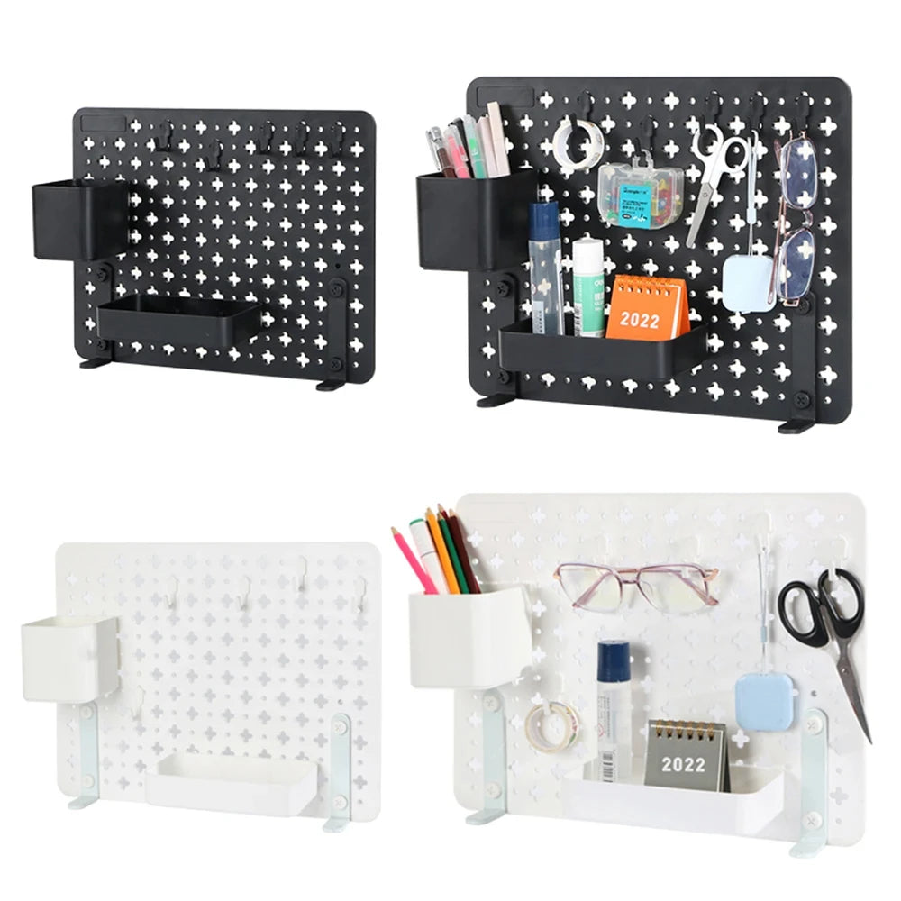 Nordic Style Pegboard and Accessories Storage Case DIY No Drill Shelves Wall Mount Desktop Organizer