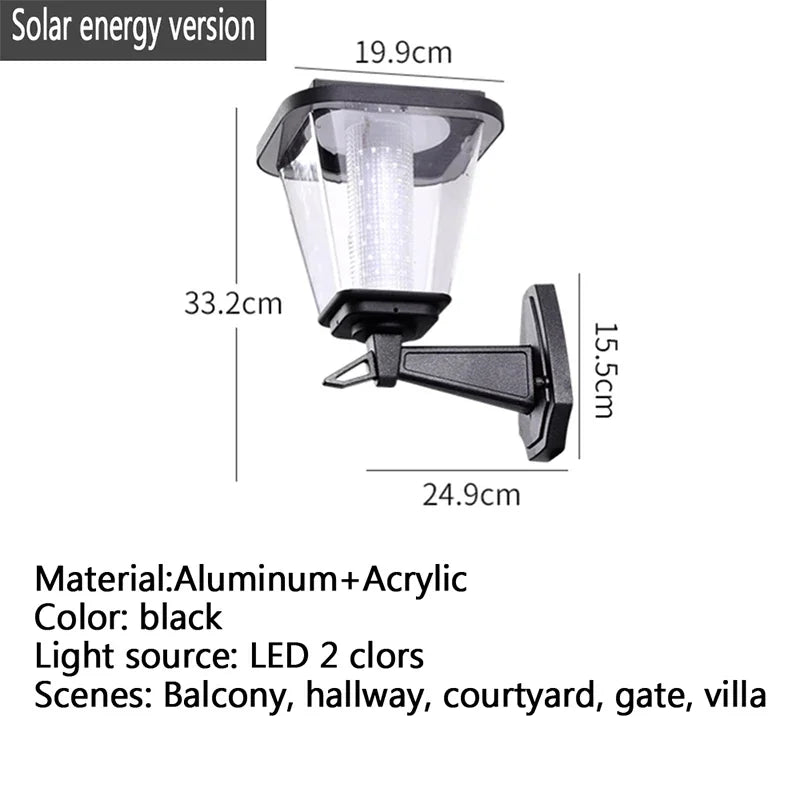 OUTELA 现代太阳能户外壁灯简约防水创意阳台走廊庭院别墅大门酒店