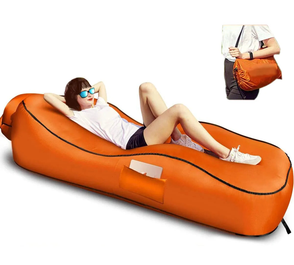 Sofá inflable plegable para exteriores, sofá, cama para dormir, portátil, plegable, para viajes aéreos, playa, salón, cama perezosa, silla 