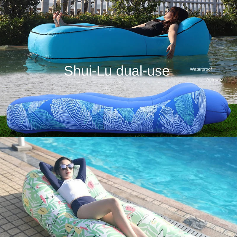 Sofá inflable plegable para exteriores, sofá, cama para dormir, portátil, plegable, para viajes aéreos, playa, salón, cama perezosa, silla 