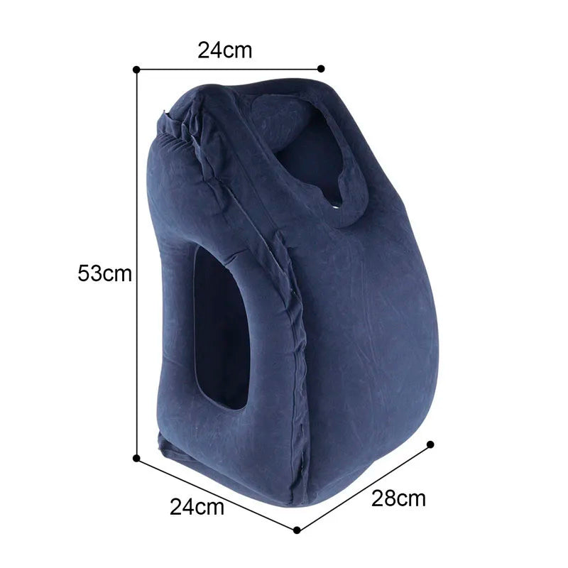 Almohada inflable de PVC para viajar en avión, reposacabezas portátil, cojines de soporte para la barbilla para avión, coche, oficina, descanso, almohadas para siesta 