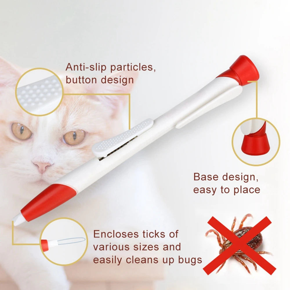 Pet Bug Catching Pen Anti Dog Cat Ticks Fleas Flea Tick Tweezers Clip Remover Rabbit Flea Removing Ticks Hair Groom Care Tools