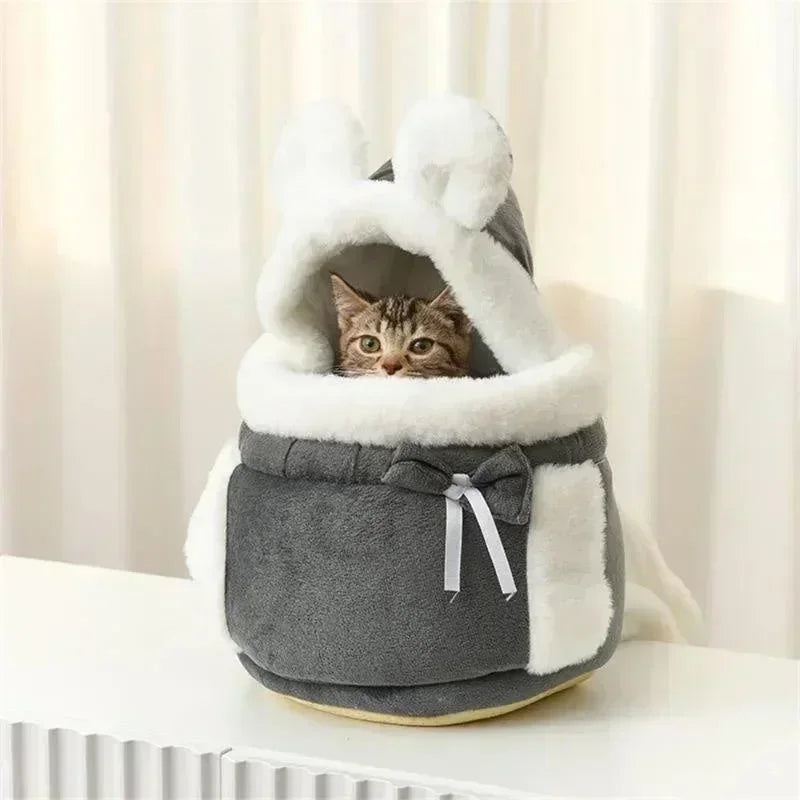 Bolsa portamascotas, mochila de felpa para perros y gatos, para viajes al aire libre, caminar, invierno, nido cálido, gatito, cachorro, pecho colgante, transportadores portátiles 