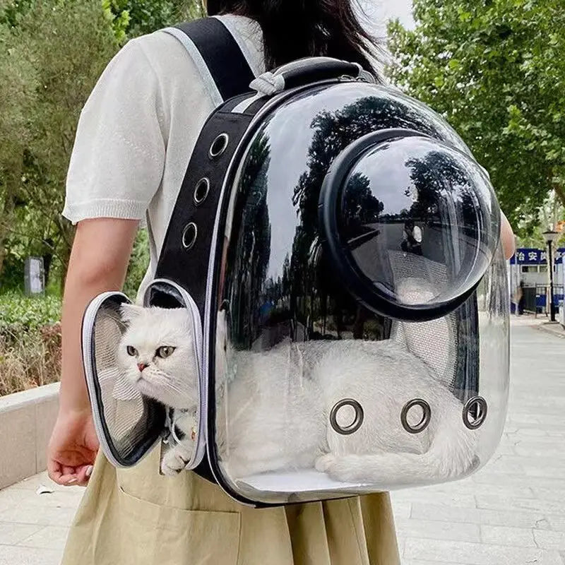 Bolsa de transporte para Gato, mochilas espaciales para mascotas, mochila transparente portátil transpirable, bolsa de transporte para perros y cachorros, bolsas de cápsulas espaciales 