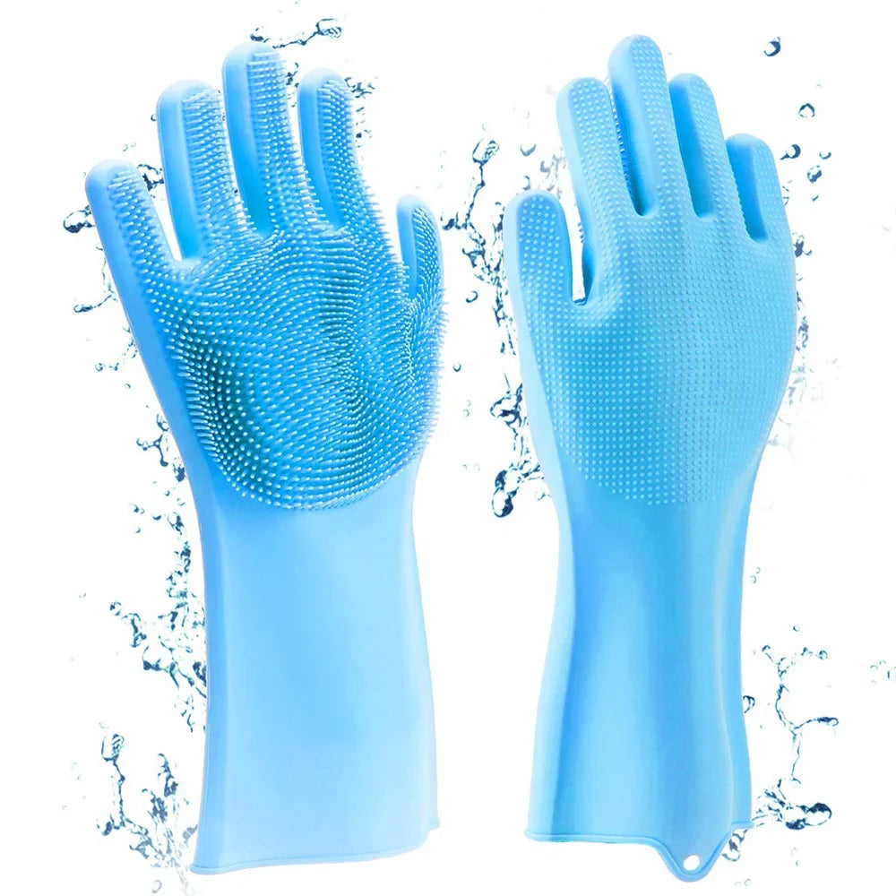 Guantes de limpieza para mascotas, guante de champú para baño de perros y gatos, limpiador mágico para lavavajillas, esponja, guante para quitar el pelo de silicona 