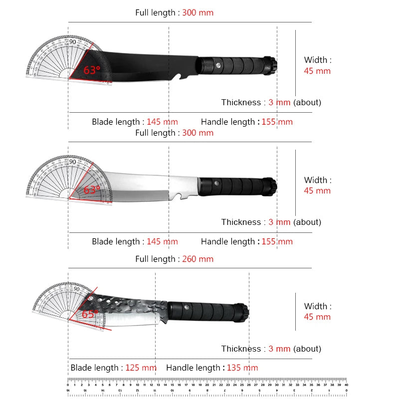 Plastic Handle Utility Knife BBQ Slicing Fish Fruit Steak Knife Hand Forge Boning Butcher Knife Chef Cleaver Kitchen Knives Tool