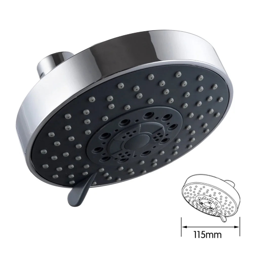 Polished Chrome Bathroom Shower Head Double Outlet Manifold with 5 Function shower head Sprayers Metal Swivel Ball Joint-6632