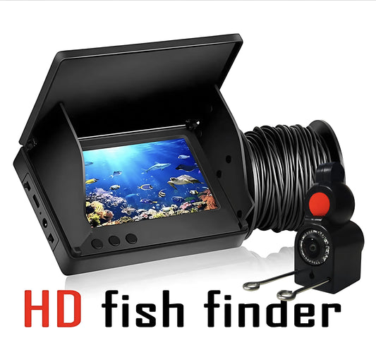 Buscador de profundidad de peces portátil, cámara de pesca submarina de 220 ° con visión nocturna, 1080P, LCD de 4,3 pulgadas 