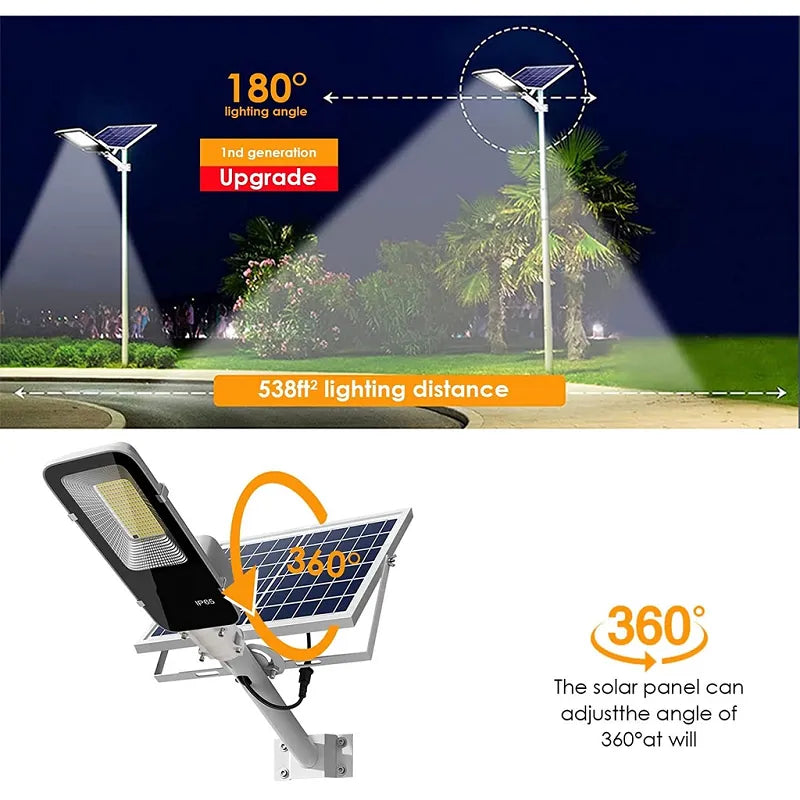 强力太阳能灯户外太阳能路灯 350/120LED 6500K IP65 防水路灯适用于车库花园露台