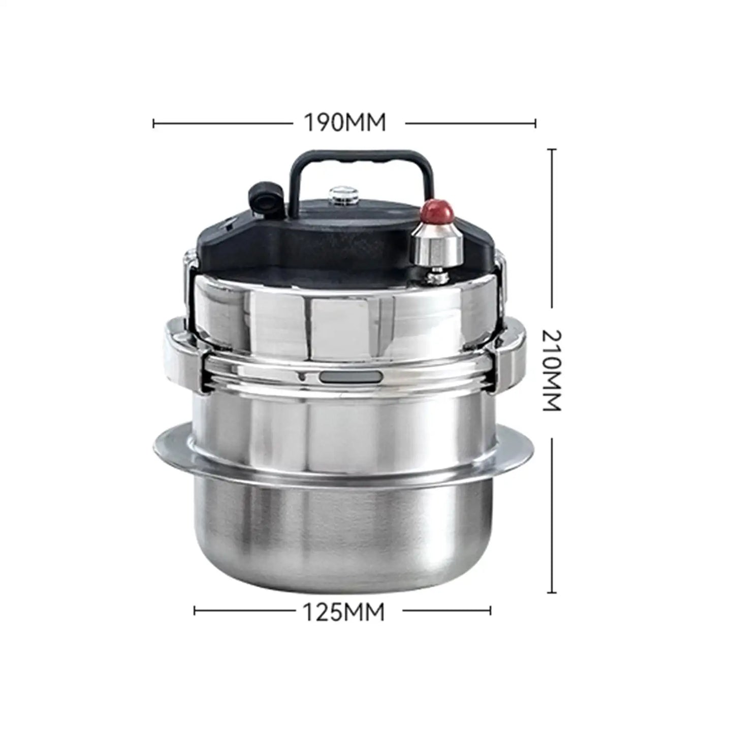 Pressure Cooker 2L with Secure Knob Cooking Pot for Electric Stove Outdoor Stove Induction Stove for All Stove Top