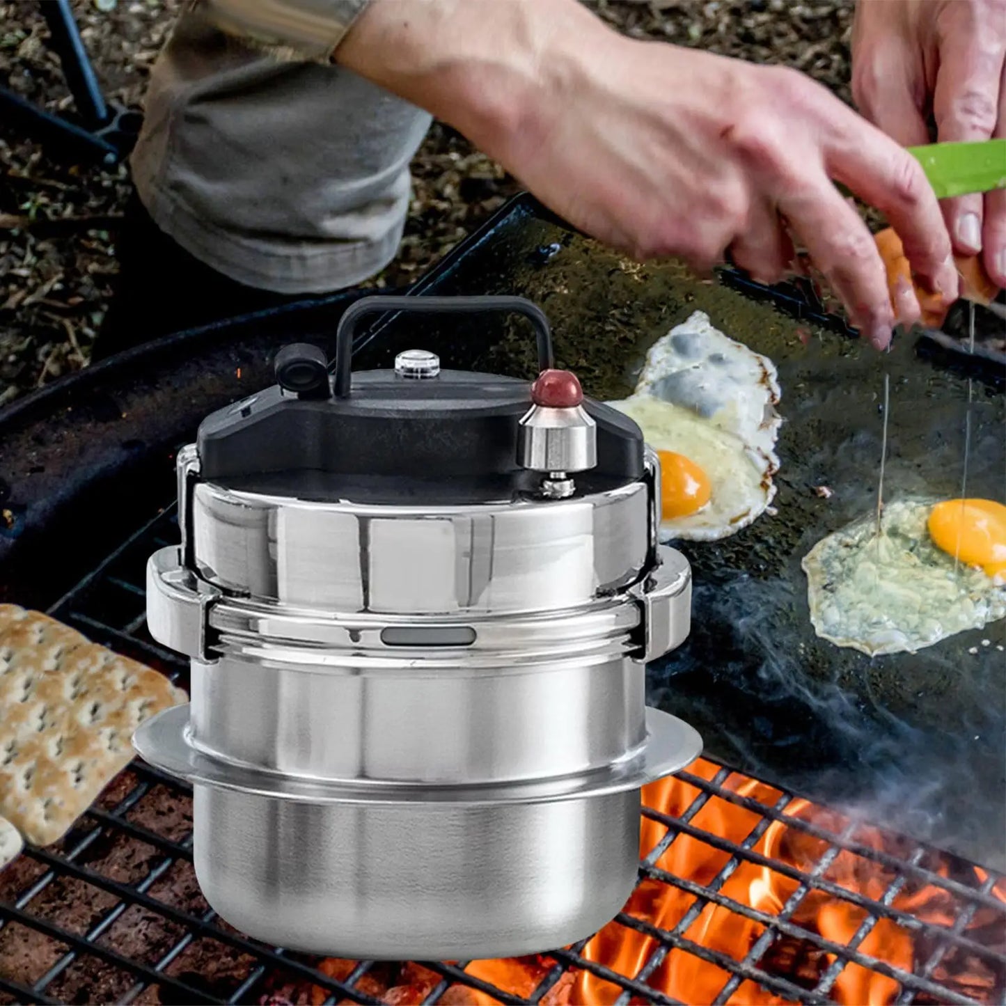 Pressure Cooker 2L with Secure Knob Cooking Pot for Electric Stove Outdoor Stove Induction Stove for All Stove Top