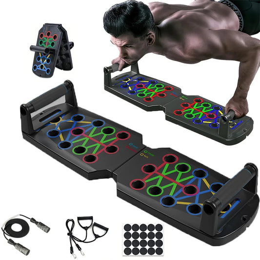 Juego de tabla de flexiones, barra de flexiones multifuncional portátil, equipo de Fitness plegable para entrenamiento de pecho, Abdomen, brazos y espalda