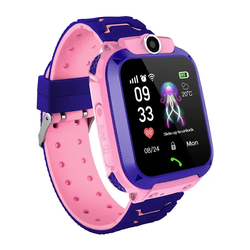 Q12 niños inteligente 2G llamada teléfono reloj impermeable madre niños GPS Monitor niño niñas SOS niños deportes relojes digitales rastreador 