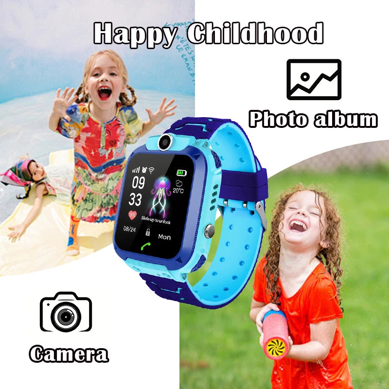 Q12 niños inteligente 2G llamada teléfono reloj impermeable madre niños GPS Monitor niño niñas SOS niños deportes relojes digitales rastreador 