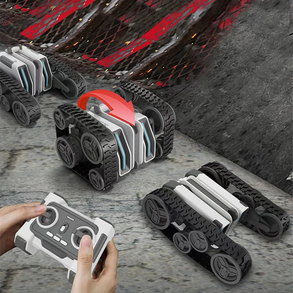 Tanque RC, tanque de Control remoto, vehículo acrobático, doble giro, iluminación fresca, rotación de 360 ​​°, acrobacias elegantes, coche eléctrico, juguete para regalo para niños 