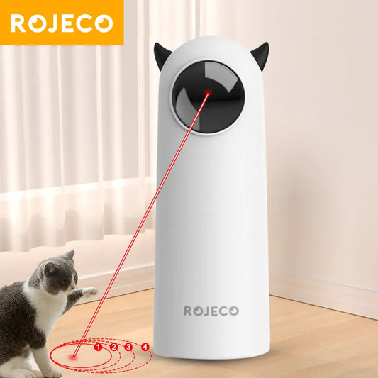 ROJECO-juguetes automáticos para gatos, interactivos, inteligentes, Láser LED para mascotas, accesorios de juguete para gatos de interior, juguete electrónico de mano para gatos y perros 