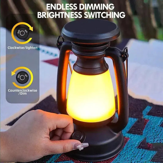 Luces solares Retro para acampada, linterna LED portátil recargable por USB, impermeable, colgante para exteriores, tienda de emergencia, lámpara de ambiente para caballo 