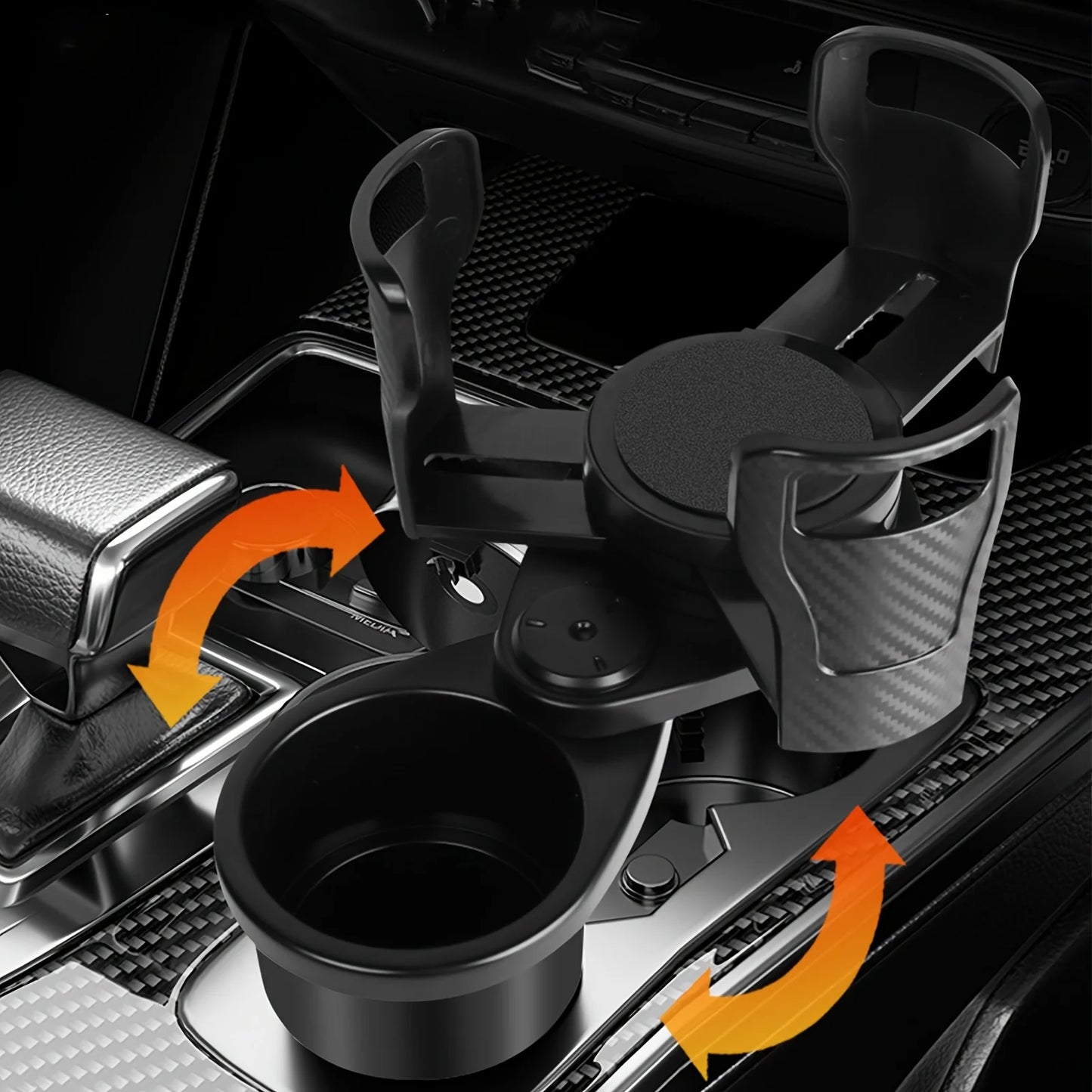 SEAMETAL 2 en 1 portavasos para coche expansor Base ajustable de 360 ​​grados soporte para bebidas antivibración estable organizador de portabotellas automático 