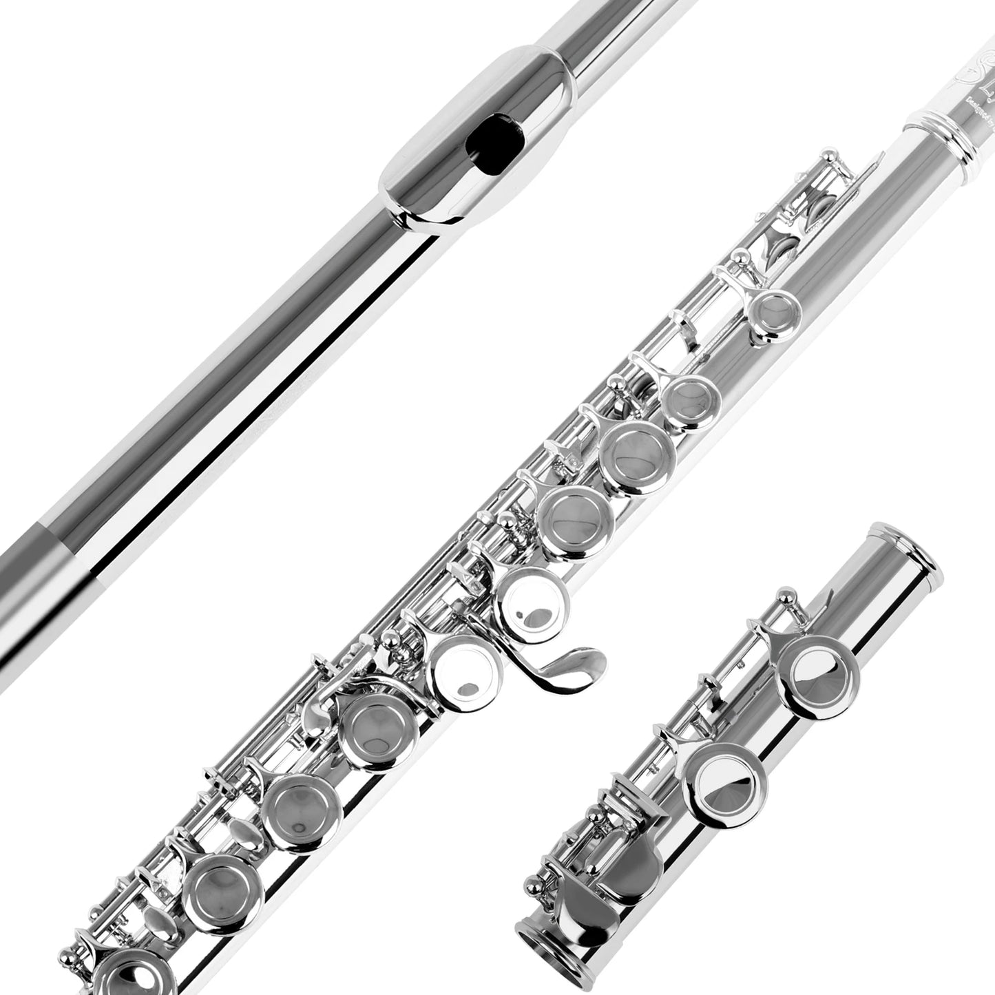 SLADE 16 Closed Open Holes C Key Professional Transverse Flute Concert Musical Instrument with Box Cleaning Cloth Stick Gloves