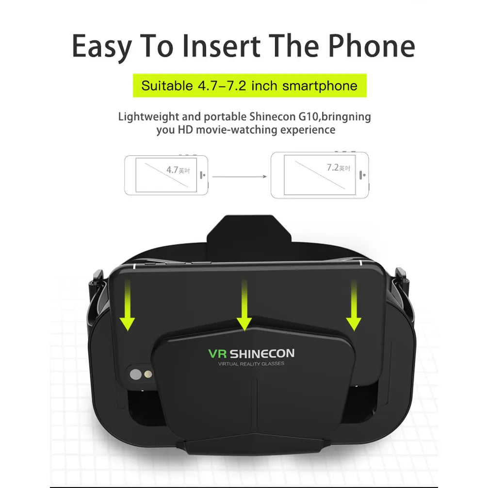 Gafas Shinecon VR, auriculares 3D, dispositivos de realidad Virtual, casco, lentes Viar, gafas para teléfono inteligente, teléfono móvil inteligente con controlador 