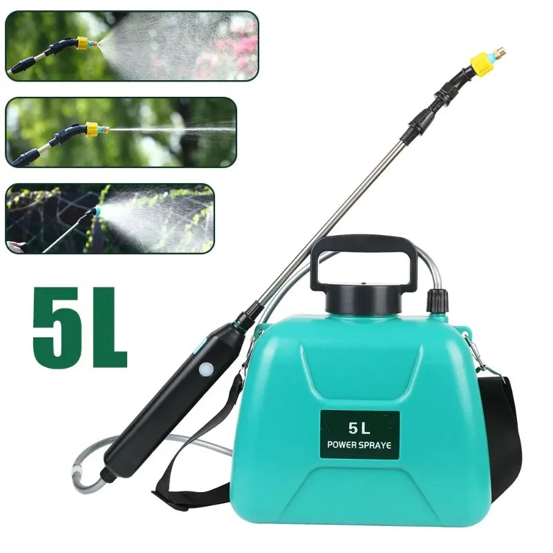 Shoulder Style Electric Sprayer 5L Watering Can With Spray Gun Automatic Garden Plant Mister USB Rechargeable Irrigation Tool