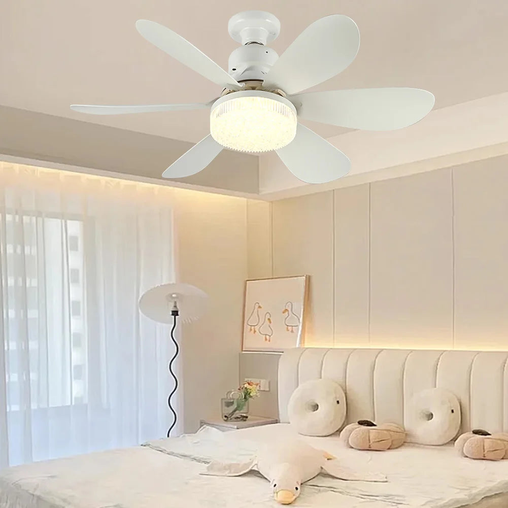 Socket Fan Lamp E26/E27 Base Wireless Remote Control LED Bulb Ceiling Fan Replacement for Bedroom Living Room Kitchen Balcony