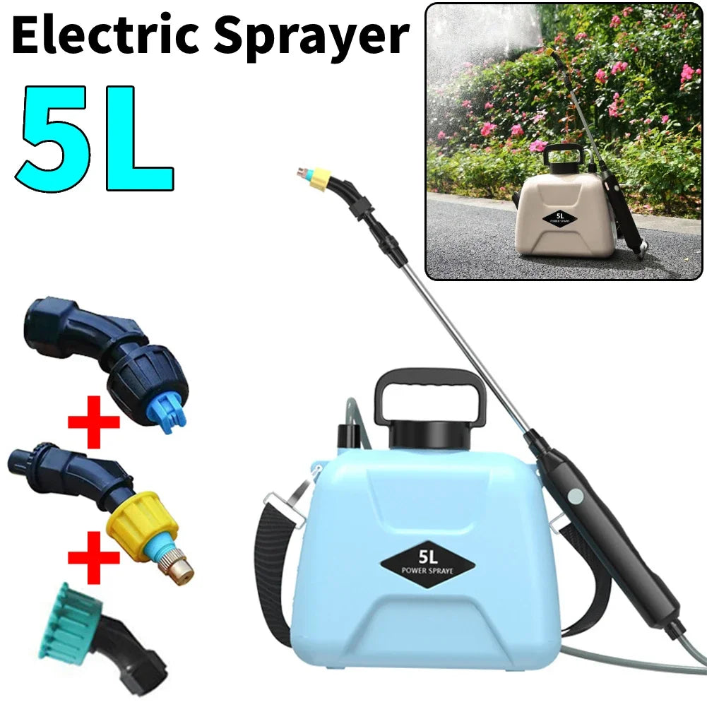 Sprinkler Electric Sprayer 5L Watering Can With Spray Gun 2400MAH Automatic Garden Plant Mister USB Rechargeable Irrigation Tool