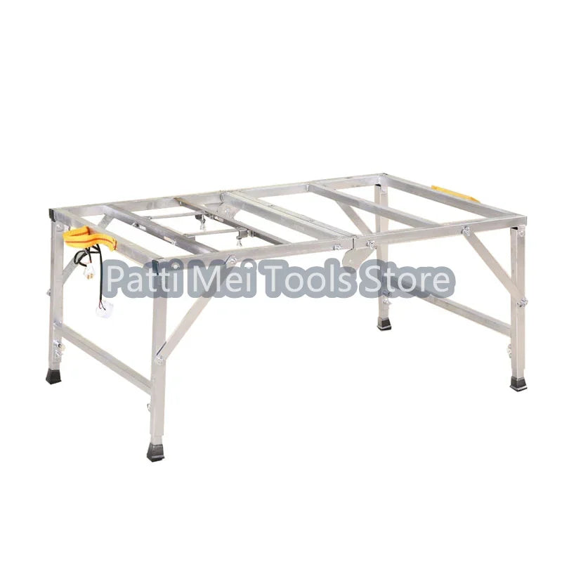 Stainless Steel Small Saw Table Frame Multifunctional Woodworking Worktable Folding Lifting Woodworking Workbench Shelf 80x120cm