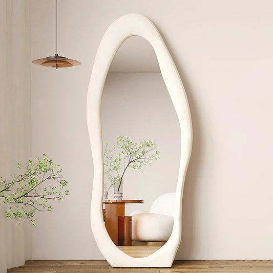 Standing White Maiden Mirror Full Length Aesthetic Full Size Floor Mirror Bedroom Creative Modern Deco Chambre Home Decoration