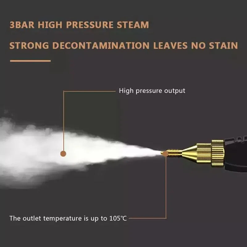 Limpiador de vapor de alta presión de 2500W, Limpiador de vapor portátil de alta temperatura para limpieza del hogar, cocina, baño y coche 