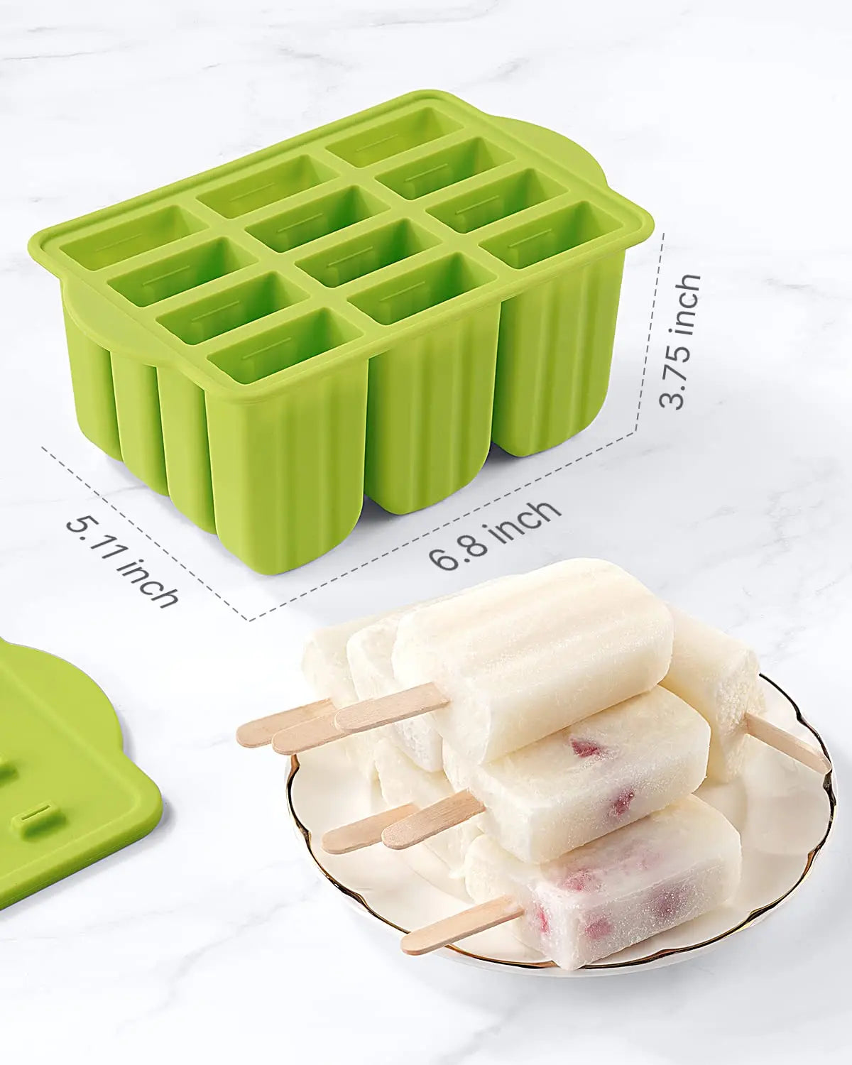 Summer DIY Ice Cream Tools With Wooden Sticks Silicone Popsicle Molds Kitchen Accessories Quench Thirst Snacks for Children