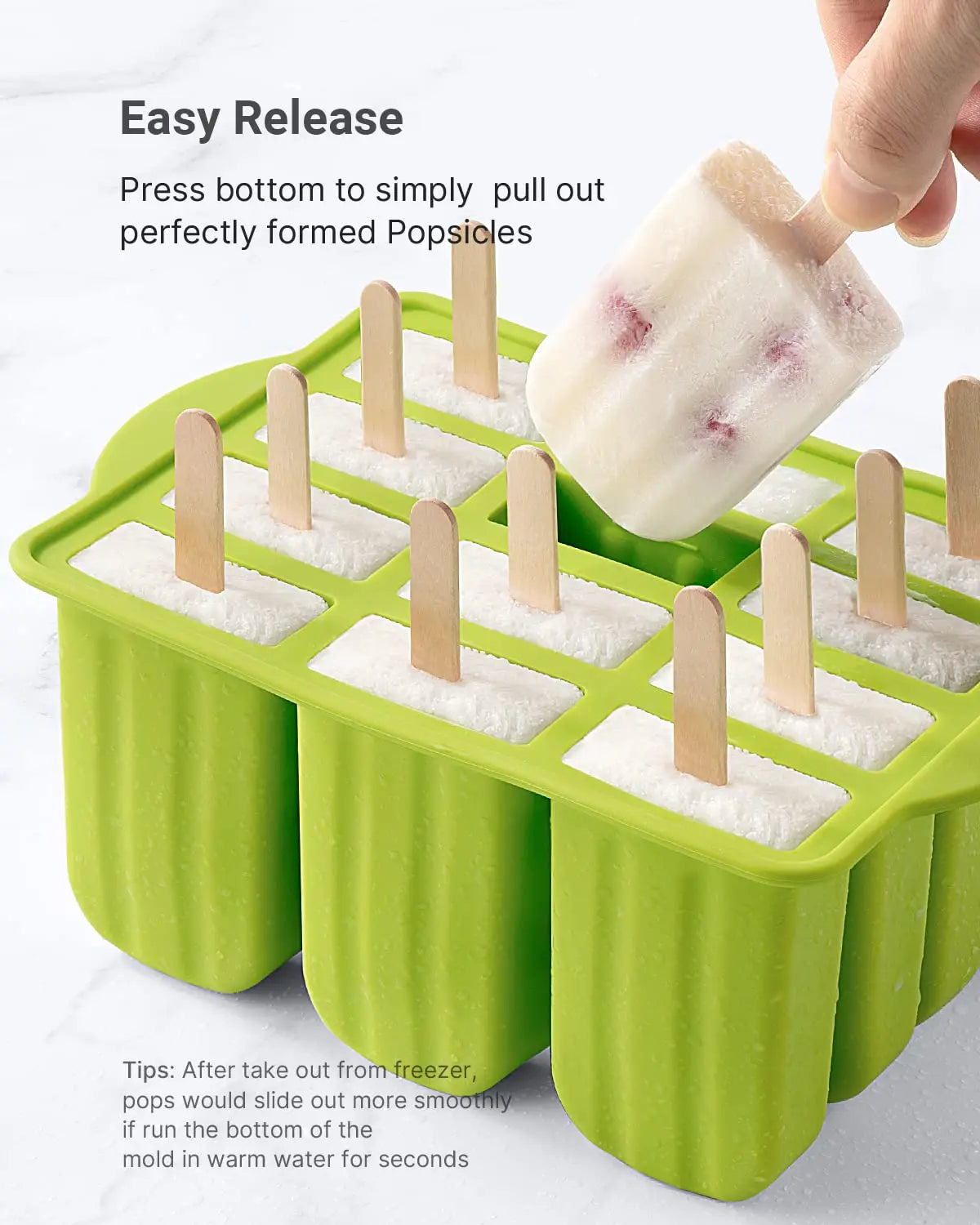 Summer DIY Ice Cream Tools With Wooden Sticks Silicone Popsicle Molds Kitchen Accessories Quench Thirst Snacks for Children