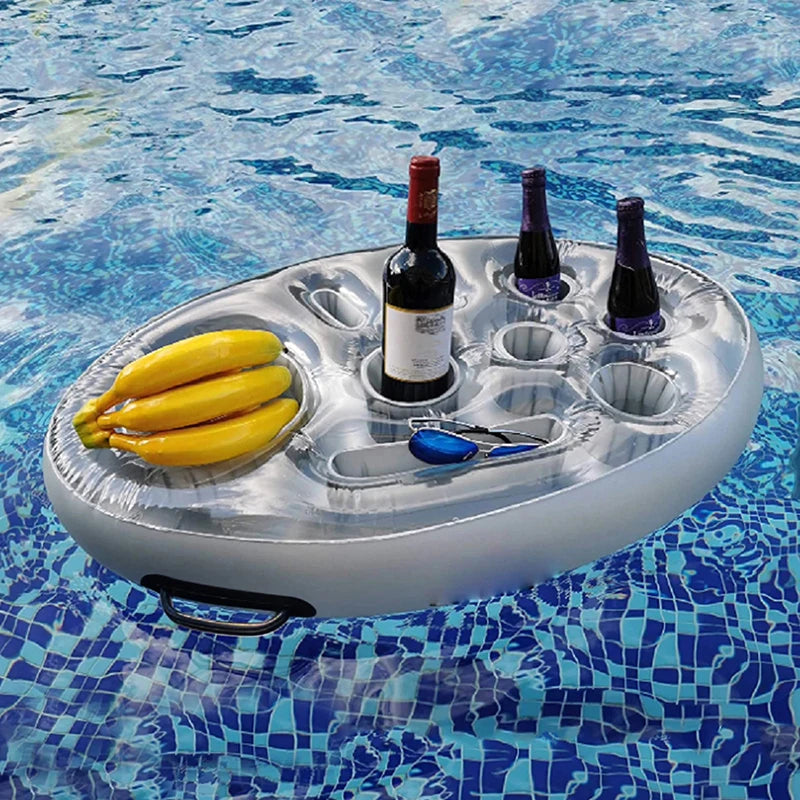 Cubo para fiesta de verano, soporte para copas de vino, piscina inflable, flotador, mesa de cerveza, piscina, playa, enfriador para beber, bandeja para Bar al aire libre 