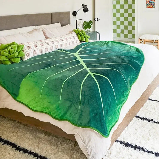 Manta de hoja gigante súper suave para cama, sofá, manta de planta Gloriosum, decoración del hogar, manta cálida para sofá, toalla, Cobertor, regalo de Navidad 