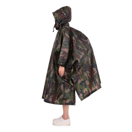 TOMSHOO impermeable ligero multifuncional con capucha senderismo ciclismo cubierta de lluvia Poncho impermeable al aire libre tienda de campaña estera 