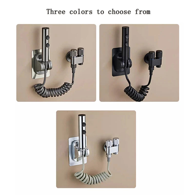 Toilet Spray Gun Set Two Modes for Bathroom Cleaning Feminine Cleansing Bidets Stainless Steel Handheld Spray Gun Accessories