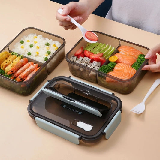 Transparent Lunch Box For Kids Food Storage Container With Lids Leak-Proof Microwave Food Warmer snacks bento box japanese style