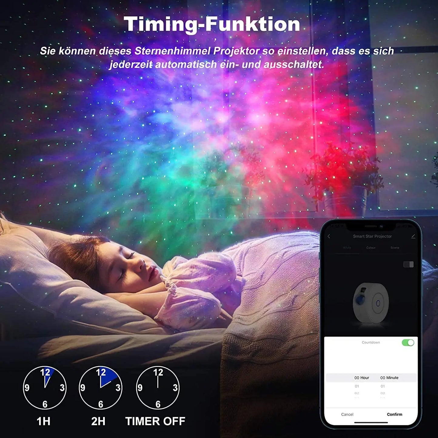 Tuya WiFi 智能极光银河星空投影仪夜灯 Alexa 语音控制 APP 控制星空投影仪 LED 灯儿童婴儿礼物