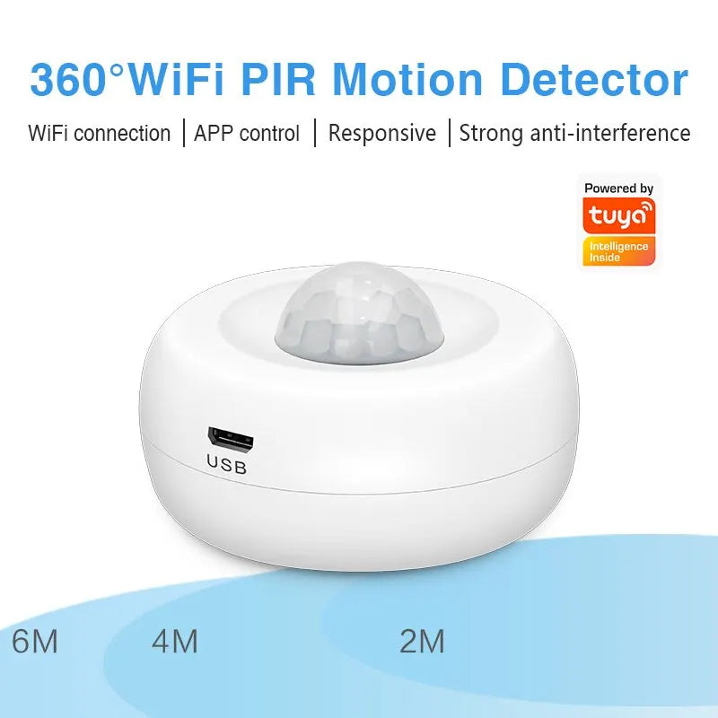 Tuya WiFi Smart PIR Motion Detection Sensor Security Burglar Alarm Sensor Smart Life App Control Support Alexa Google Home