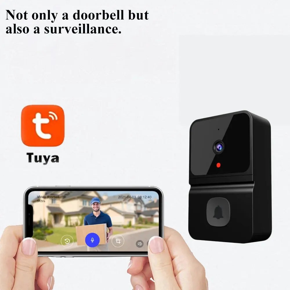 Tuya WiFi Video Doorbell Wireless HD Camera PIR Motion Detection IR Alarm Security Smart Home Door Bell WiFi Intercom for Home