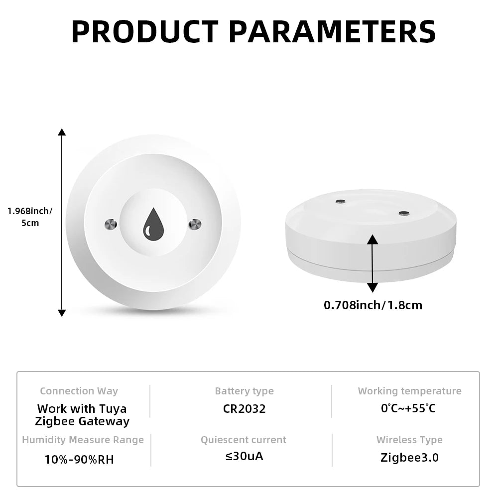 Tuya Zigbee Water Leak Detector Water Flood Sensor Smart Life App Alert Overflow Water Leakage Sensor for Kitchen/Bathroom