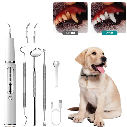 Cepillo de dientes ultrasónico para perros y gatos, elimina el sarro y la placa, Kit de cuidado Dental para mascotas, herramienta de limpieza Dental eliminador de sarro 