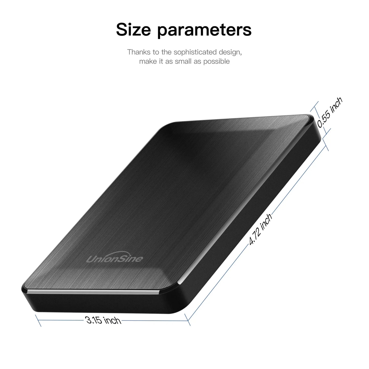 UnionSine HDD 2.5 英寸便携式外置硬盘 250GB 320GB 500GB 1TB USB3.0 存储兼容 PC Mac 台式机 MacBook 