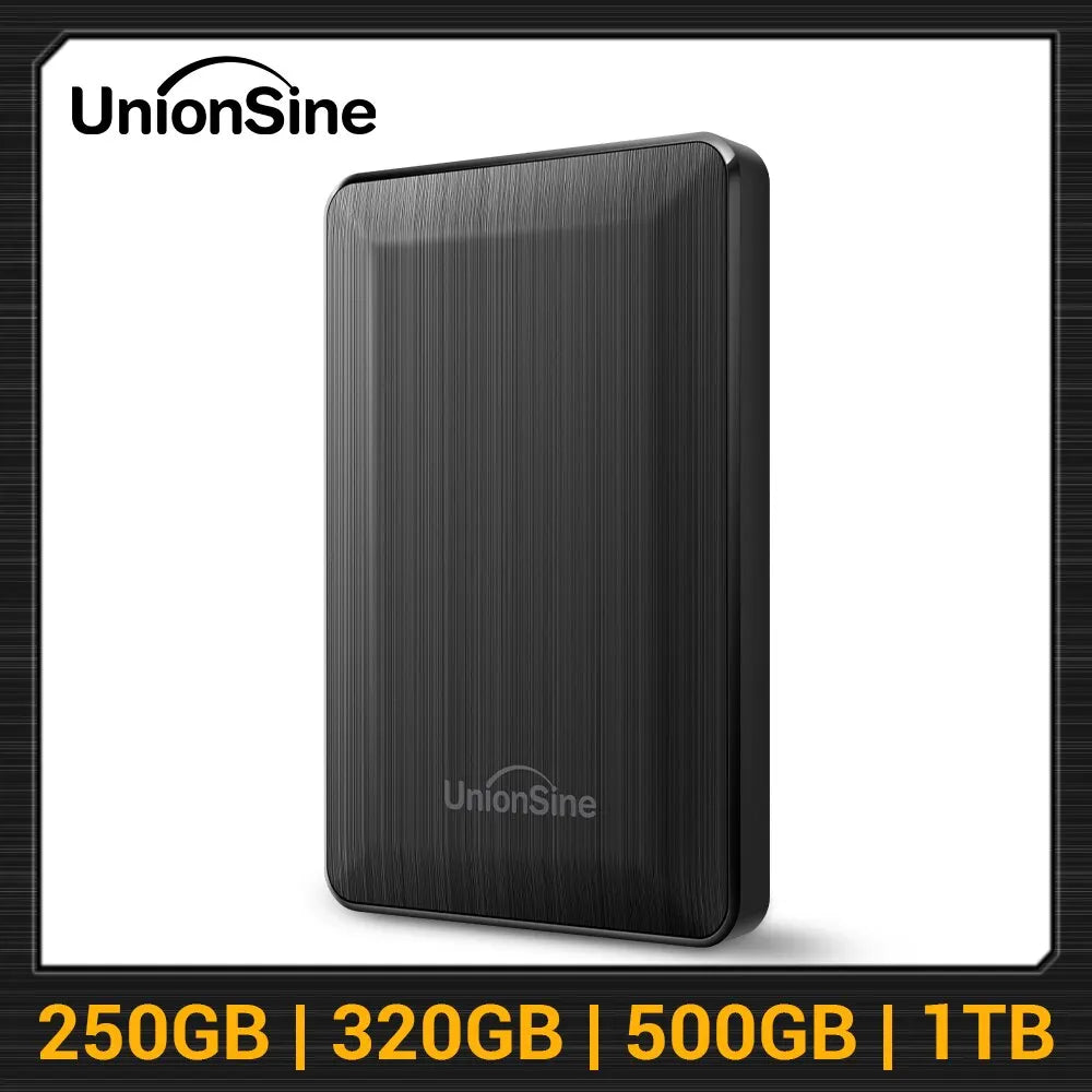 UnionSine HDD 2.5 英寸便携式外置硬盘 250GB 320GB 500GB 1TB USB3.0 存储兼容 PC Mac 台式机 MacBook 