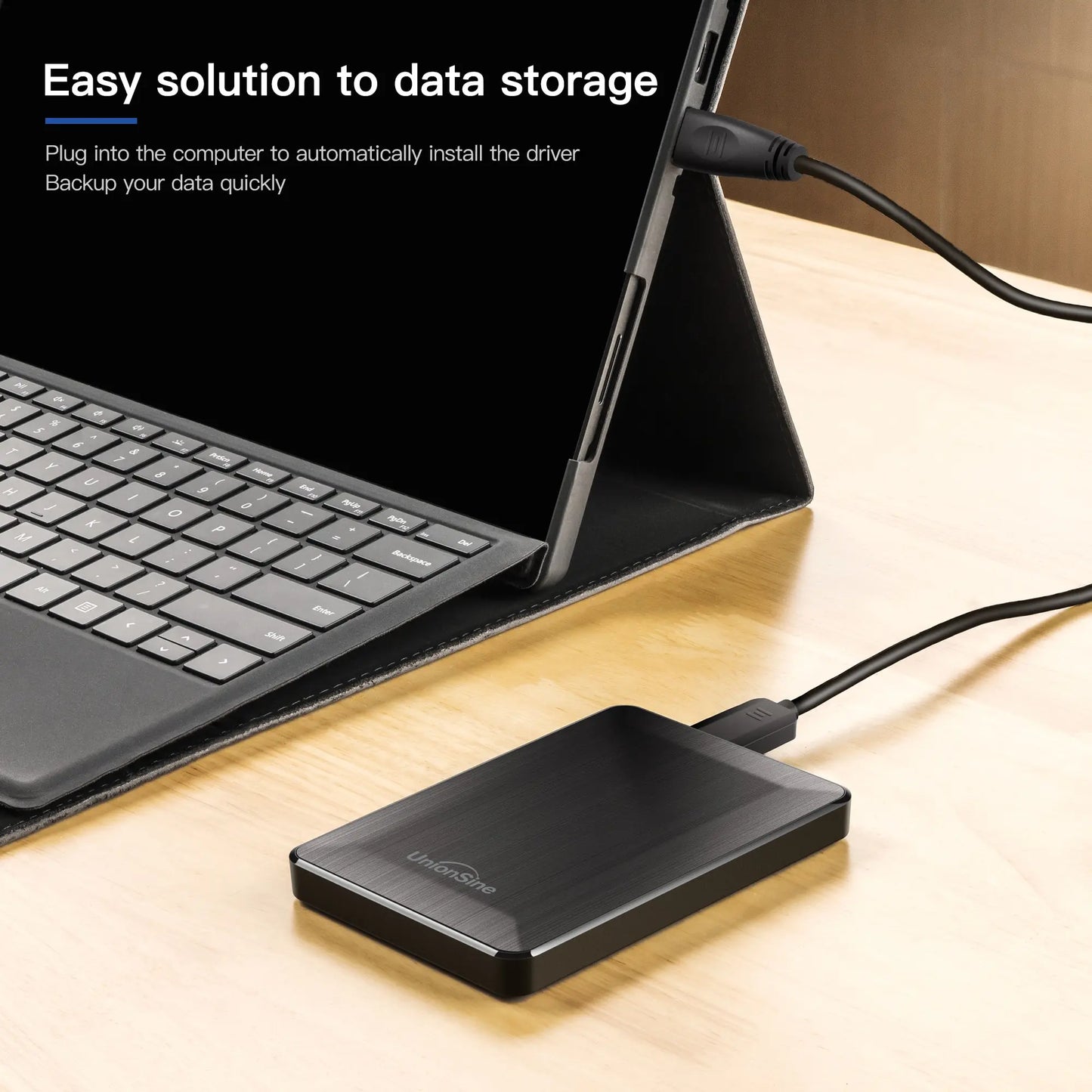 UnionSine HDD 2.5 英寸便携式外置硬盘 250GB 320GB 500GB 1TB USB3.0 存储兼容 PC Mac 台式机 MacBook 