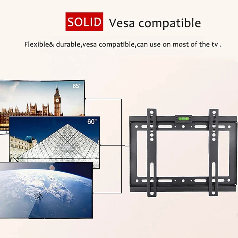 通用固定电视壁挂支架固定平板电视支架适用于 14-32 英寸等离子电视高清电视液晶 LED 显示器