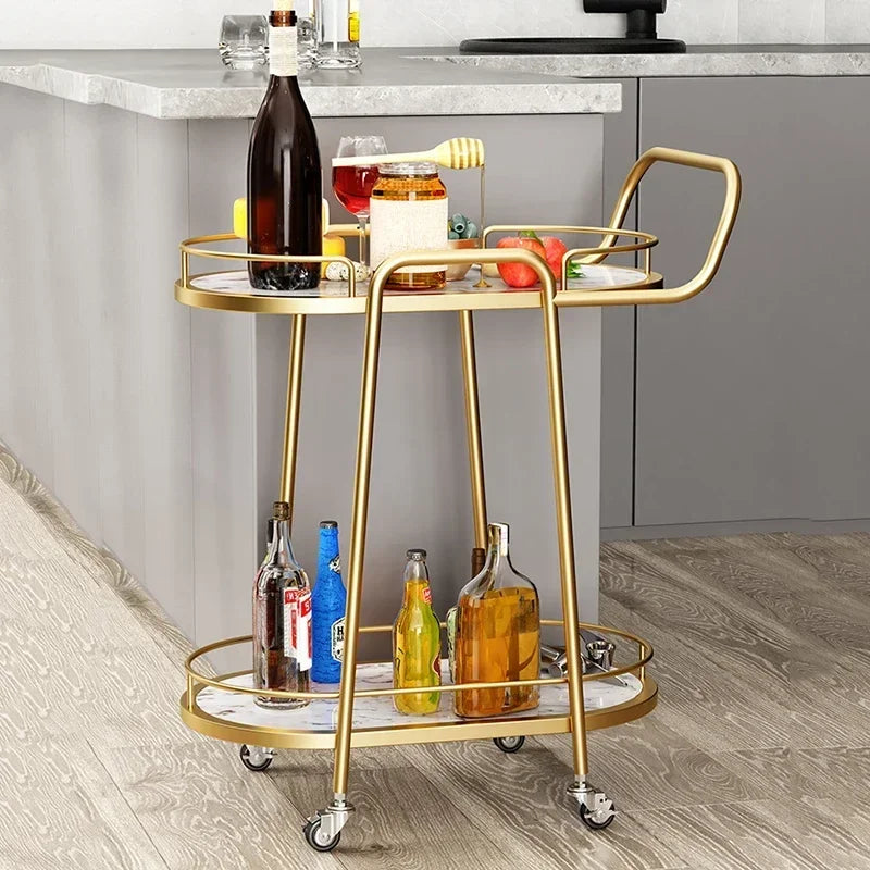 Utility Cart Trolley Bar Tables Gold Wine Cabinet Rolling Kitchen Trolley Serving Outdoor Tool Metal Cabeceros Hotel Furniture