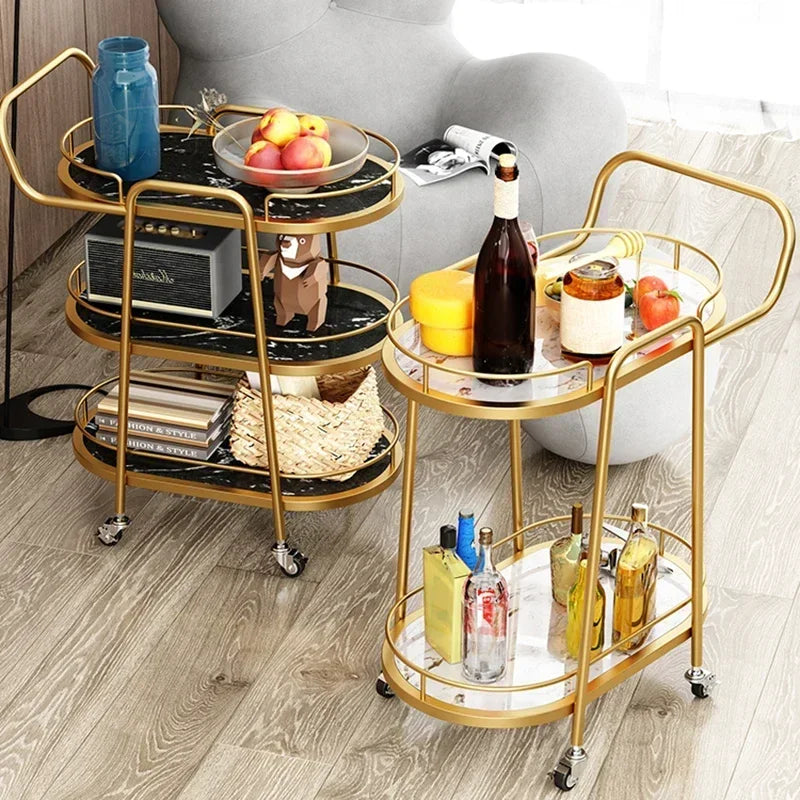 Utility Cart Trolley Bar Tables Gold Wine Cabinet Rolling Kitchen Trolley Serving Outdoor Tool Metal Cabeceros Hotel Furniture