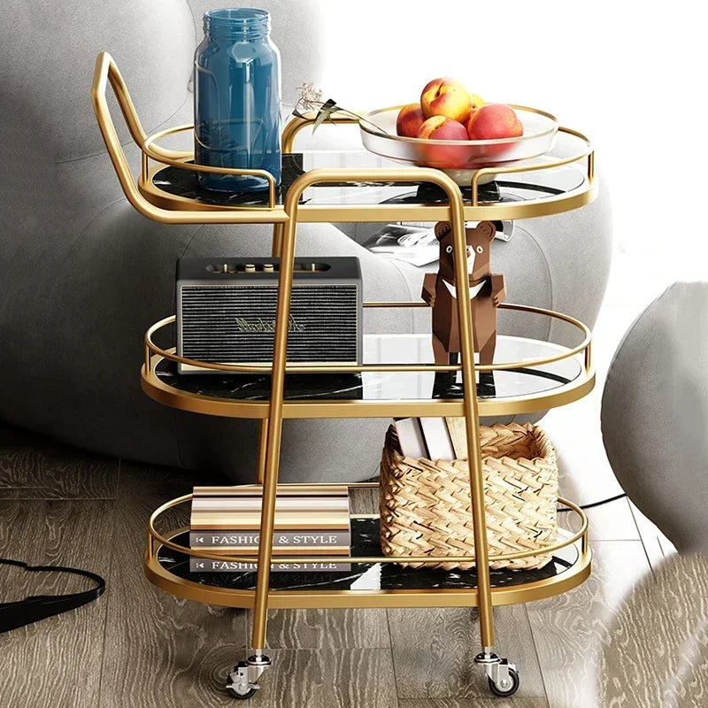 Utility Cart Trolley Bar Tables Gold Wine Cabinet Rolling Kitchen Trolley Serving Outdoor Tool Metal Cabeceros Hotel Furniture