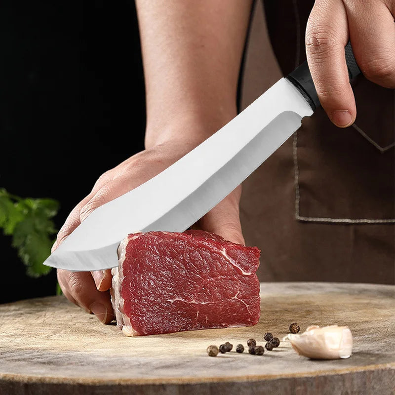 Cuchillo multiusos de acero inoxidable con mango de plástico, cuchillo para carne, cuchillos de cocina para barbacoa, rebanador de frutas, cuchillo para carne y verduras 